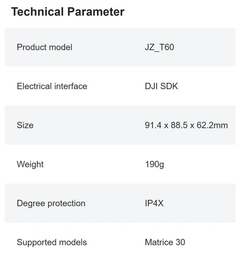 JZ T60 Spotlight for DJI Matrice 30/30T Drone JZ