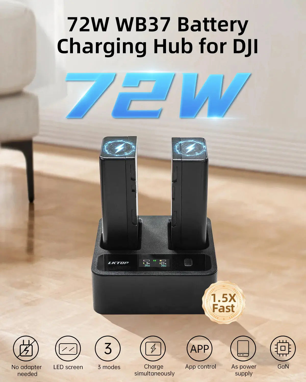 LKTOP Charging Hub for DJI WB37 Battery LKTOP