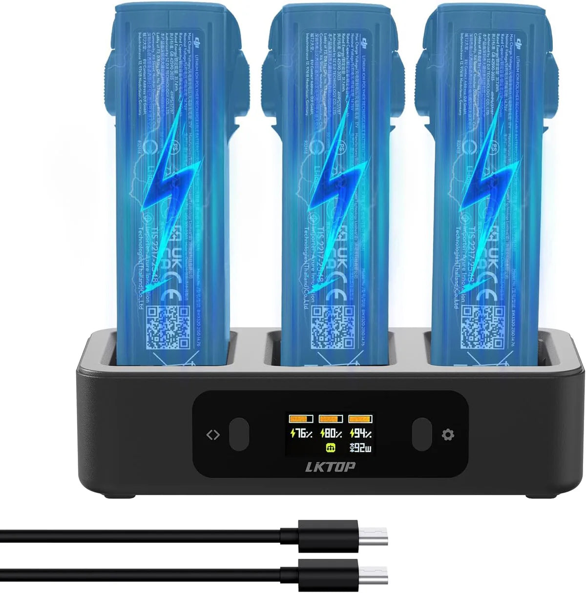 LKTOP 100W Fast Charging Hub for DJI Avata 2 drone batteries from Drone-Works