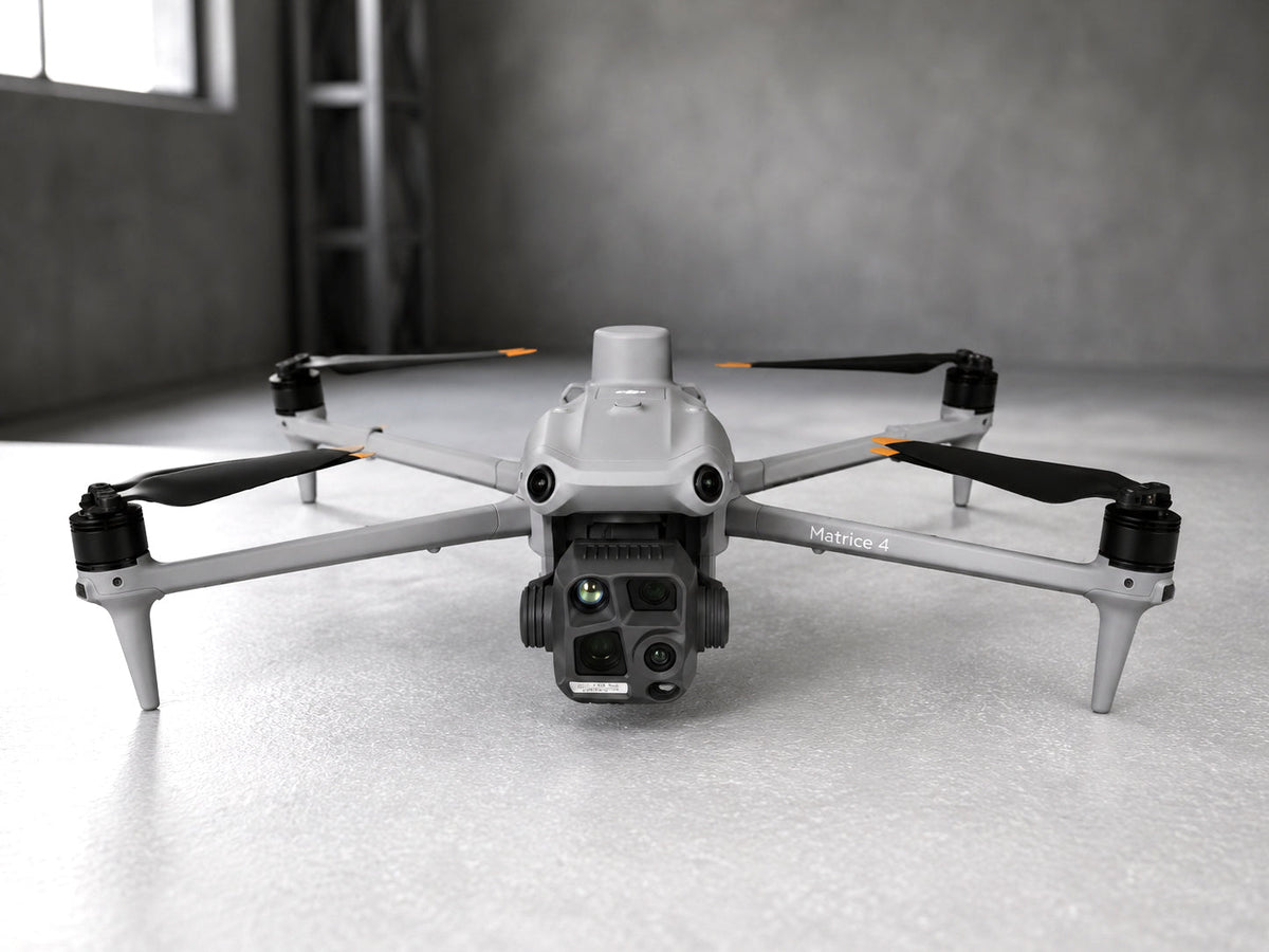 DJI Matrice 4T thermal drone only being displayed on a concrete floor by Drone-Works